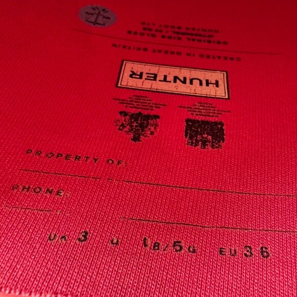 Hunter Tall Boots The Original Gloss Wellington Rain Boot Pink 36 6 - Picture 6 of 6